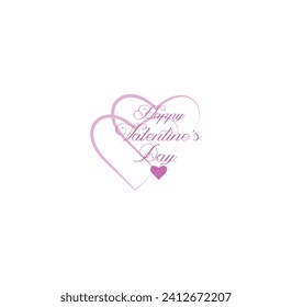 Happy Valentine's Day Card. Set Of Calligraphic Quotes.Collection of Happy Valentine's Day lettering inscriptions. Set of handwriting Happy Valentine's Day text color isolated on a white background