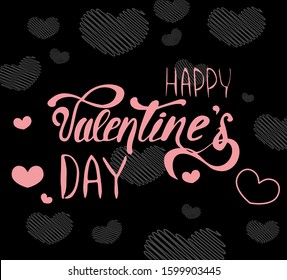 Happy Valentine's day card template. Lettering.Vector