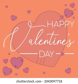 Happy valentines day card with text
