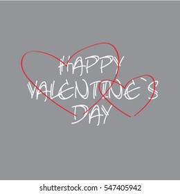 Happy VAlentine`s day card with two hearts