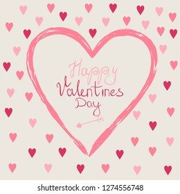 Happy Valentines Day Card Typography Background Stock Vector (Royalty ...