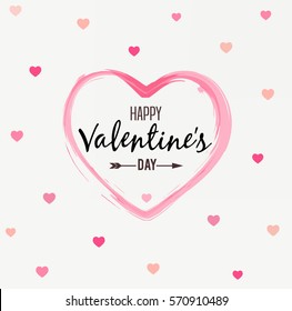 Happy Valentines Day Card Typography Background Stock Vector (Royalty ...