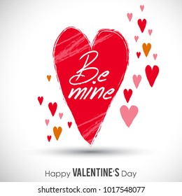 Happy Valentines Day Typography Hearts Isolated Stock Vector (Royalty ...