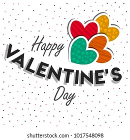Happy Valentines Day card vector illustration.
