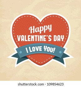 Happy Valentine's Day card. Vector illustration.