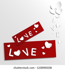 Happy Valentines Day card vector illustration .paper cut ,heart.