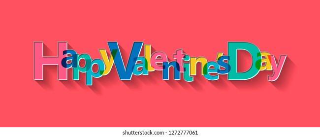 Happy Valentine's Day card, vector illustration.