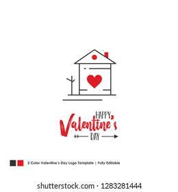 Happy Valentine's Day Card. Vector Lettering Background