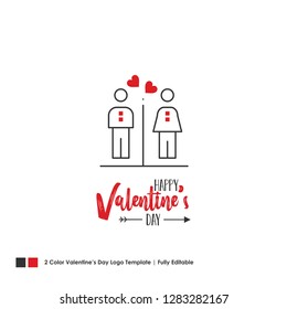 Happy Valentine's Day Card. Vector Lettering Background