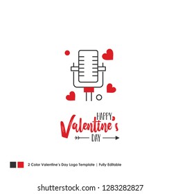 Happy Valentine's Day Card. Vector Lettering Background