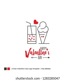 Happy Valentine's Day Card. Vector Lettering Background