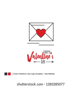 Happy Valentine's Day Card. Vector Lettering Background