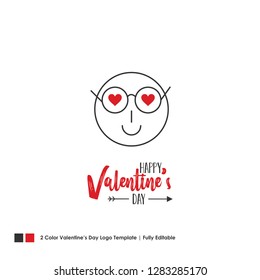 Happy Valentine's Day Card. Vector Lettering Background