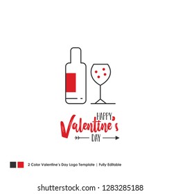 Happy Valentine's Day Card. Vector Lettering Background