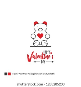 Happy Valentine's Day Card. Vector Lettering Background