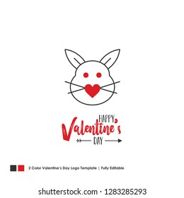 Happy Valentine's Day Card. Vector Lettering Background