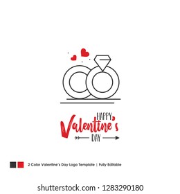 Happy Valentine's Day Card. Vector Lettering Background