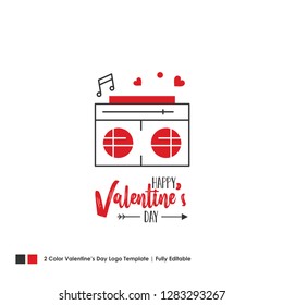 Happy Valentine's Day Card. Vector Lettering Background