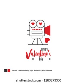 Happy Valentine's Day Card. Vector Lettering Background