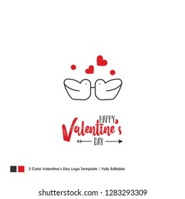 Happy Valentine's Day Card. Vector Lettering Background