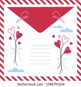 Happy Valentines Day Card. Vector Illustration