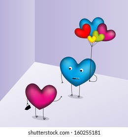 Happy Valentines Day card vector illustration