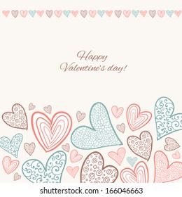 Happy valentines day card. Vector illustration. 