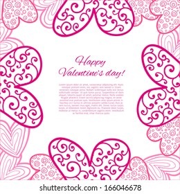 Happy valentines day card. Vector illustration. 
