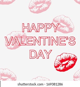 Happy Valentine's Day card. Vector Illustration.