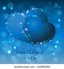 Happy Valentines Day card, vector illustration 