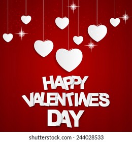 Happy Valentines Day Card. Vector Illustration 