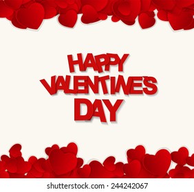 Happy Valentines Day Card. Vector Illustration 