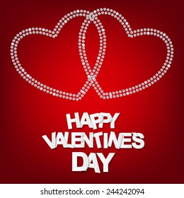 Happy Valentines Day Card. Vector Illustration 