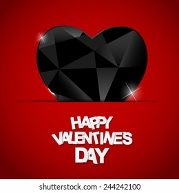 Happy Valentines Day Card. Vector Illustration 