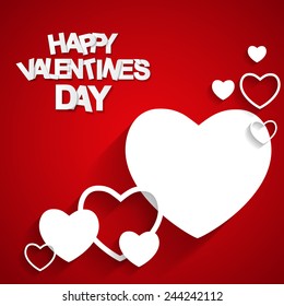 Happy Valentines Day Card. Vector Illustration 