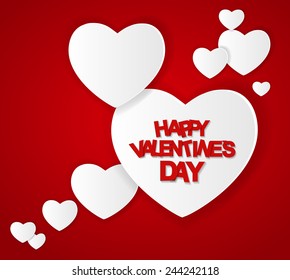 Happy Valentines Day Card. Vector Illustration 