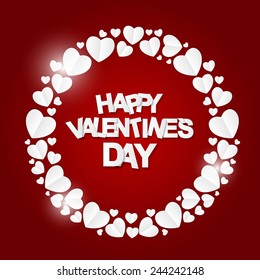 Happy Valentines Day Card. Vector Illustration 