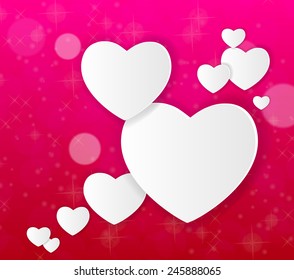 Happy Valentines Day Card. Vector Illustration