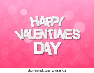 Happy Valentines Day Card. Vector Illustration