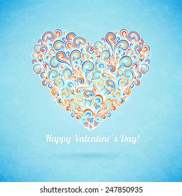 Happy Valentine's Day card, vector illustration