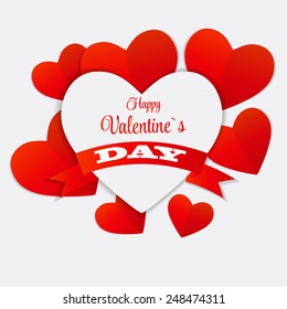 Happy Valentines Day Card. Vector Illustration