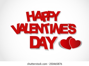 Happy Valentines Day Card. Vector Illustration 