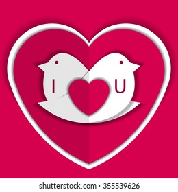 Happy Valentines Day Card. Vector Illustration