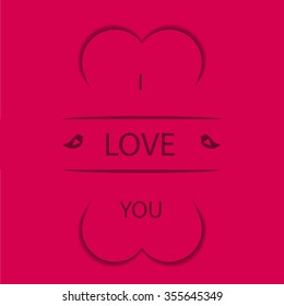 Happy Valentines Day Card. Vector Illustration