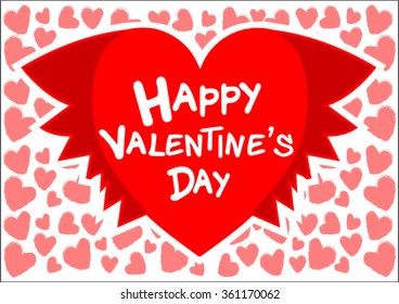 Happy Valentines Day card vector illustration