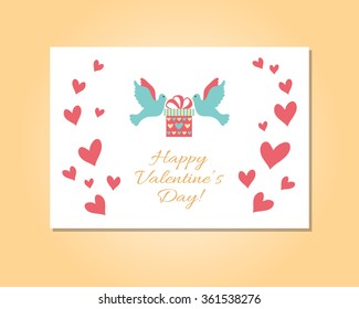 Happy Valentine's Day card. Vector illustration.