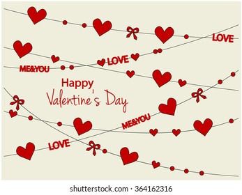 Happy Valentine's Day Card. Vector illustration.