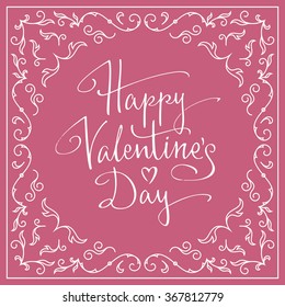 Happy Valentines Day Card. Vector illustration