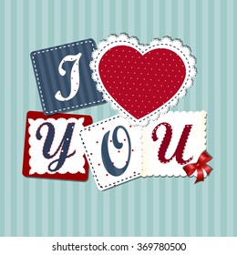Happy Valentines Day card vector illustration. cute design. stickers
