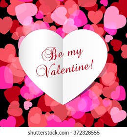 Happy Valentine's day card. Vector illustration.